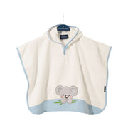 Koala: Poncho für Kinder mit Kapuze aus Luxus Baumwolle – Blau