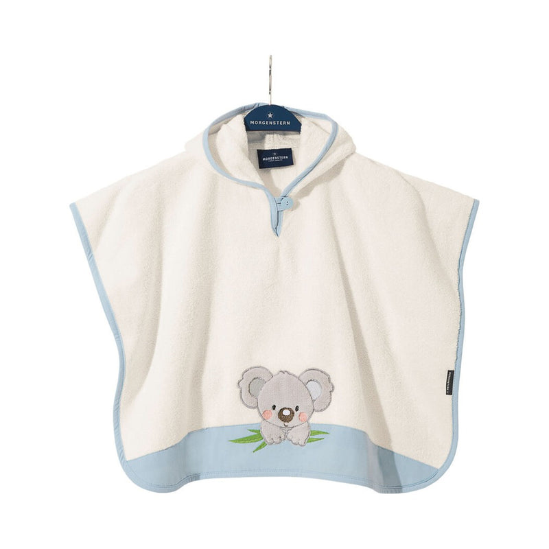 Koala: Poncho für Kinder mit Kapuze aus Luxus Baumwolle – Blau