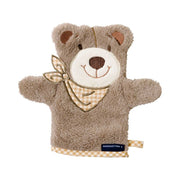 Bär: Waschhandschuh Figur für Kinder aus Luxus Baumwolle – Creme/Natur/Beige