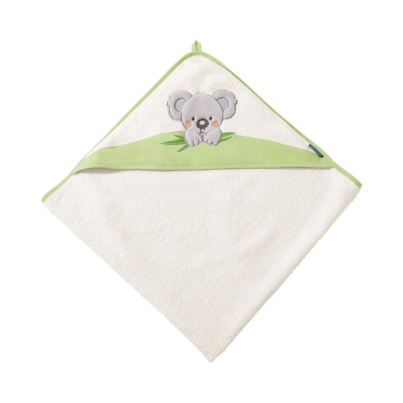 Koala: Kapuzenlaken für Kinder aus Luxus Baumwolle – Grün