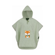 Fuchs: Poncho für Kinder mit Kapuze in Microcotton-Qualität – Grün