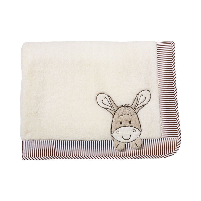 Esel: Decke für Kinder aus Microfaser – Creme/Natur/Beige