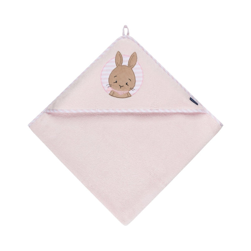 Hase: Kapuzenlaken für Kinder aus Luxus Baumwolle – Rosa