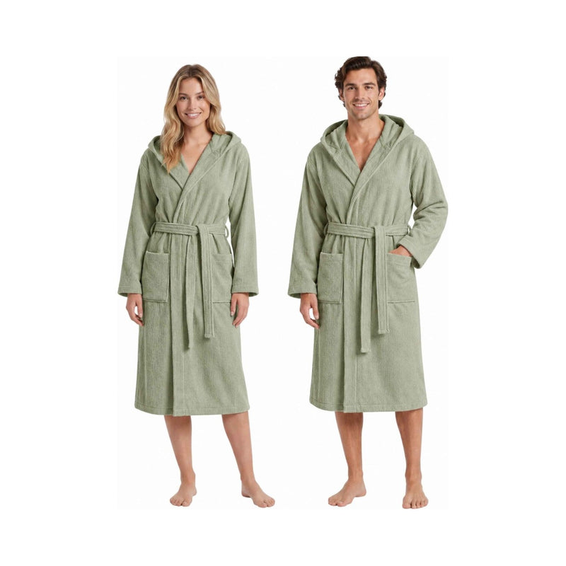 Jules: Microcotton-Bademantel für Damen und Herren mit Kapuze – Schilf