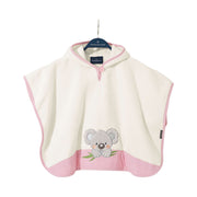 Koala: Poncho für Kinder mit Kapuze aus Luxus Baumwolle – Rosa
