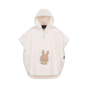 Hase: Poncho für Kinder mit Kapuze aus Luxus Baumwolle – Creme/Natur/Beige