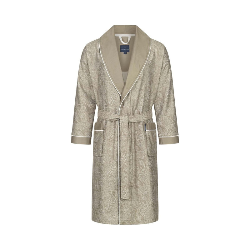 Theo: leichter Skylight-Bademantel Herren mit Schalkragen – Taupe