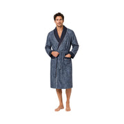 Theo: leichter Skylight-Bademantel Herren mit Schalkragen – Blau