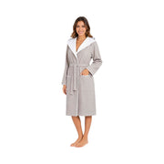 Ronja: kurzer & leichter Skylight-Bademantel Damen mit Kapuze – Taupe