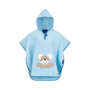 Maus: Poncho für Kinder aus Baumwolle – Blau