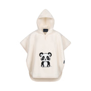 Panda: Poncho für Kinder aus Baumwolle – Creme/Natur/Beige