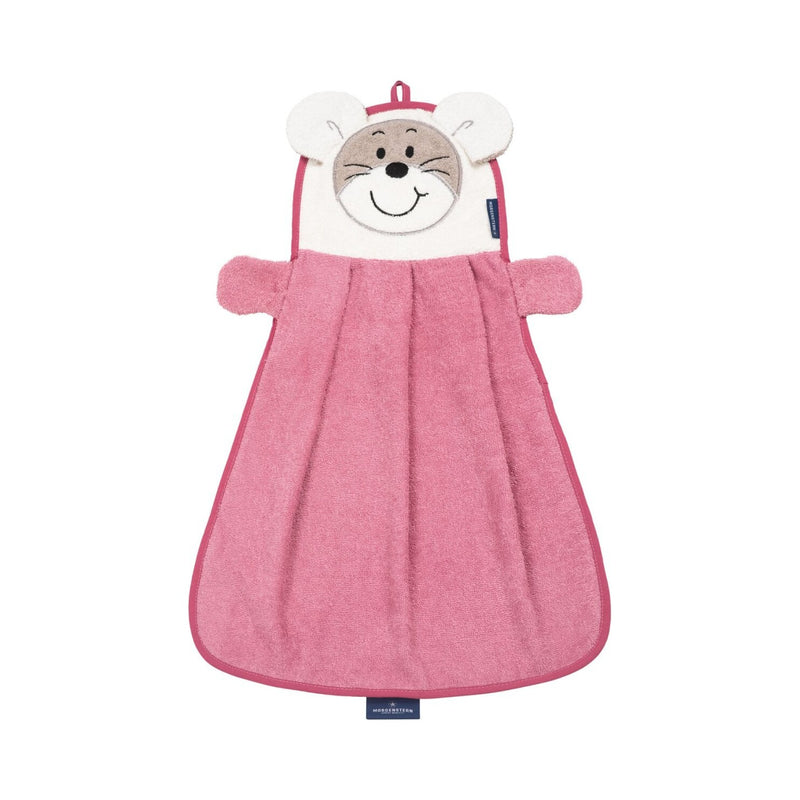 Maus: Funtowel für Kinder aus Baumwolle – Rosa