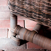 Outdoor Rustic Rattan Nicolas Wing Chair Footstool - Betten Ritter Living