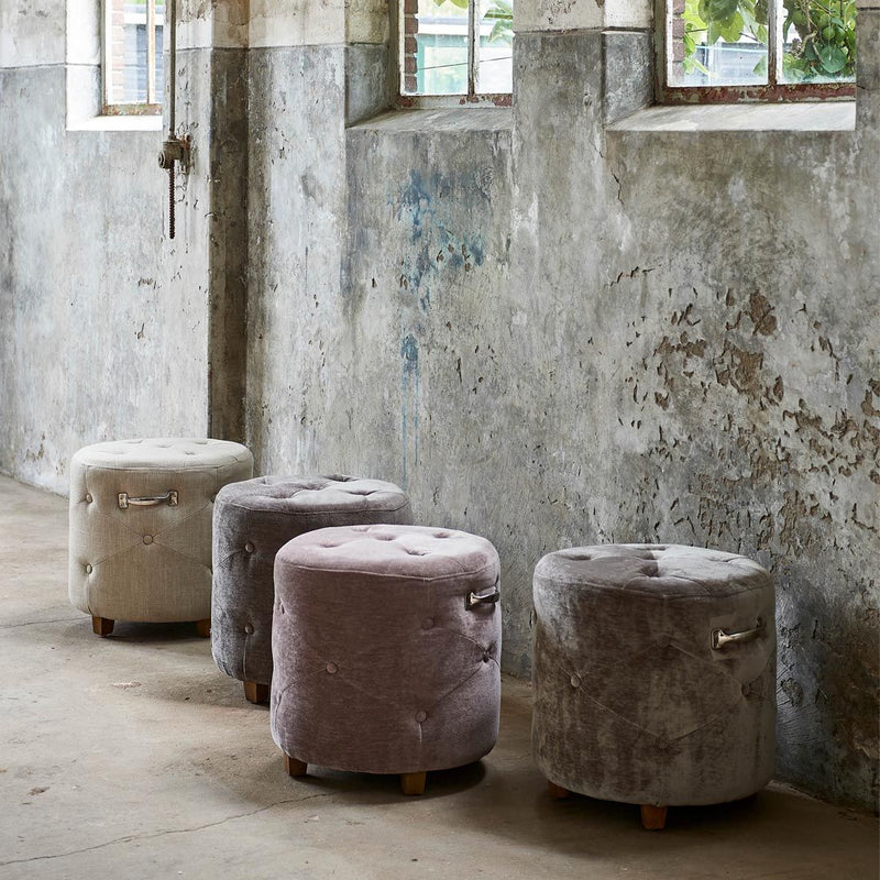 Bowery Footstool, linen, flax - Betten Ritter Living