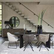 Carnaby Dining Armchair Turn Leg Pellini Coffee - Betten Ritter Living